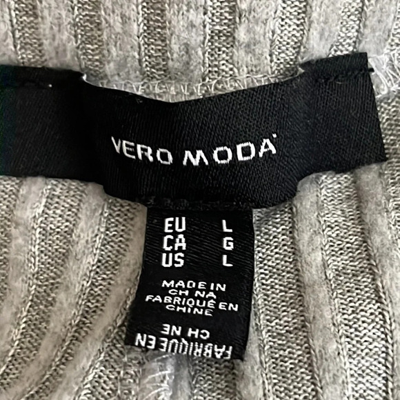 Vero Moda Blossom Rib Knit Leisure Pants in Grey - Size Large - Picture 6 of 8